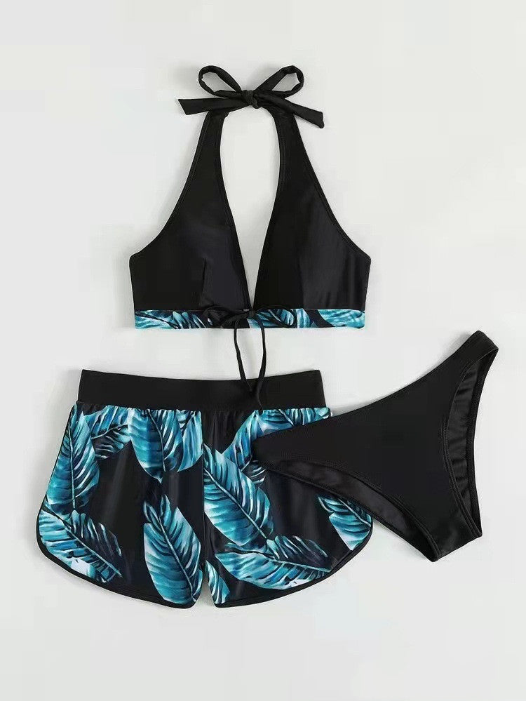 BPS 3 SETS  Bikini With Shorts Fashion Summer Beach Swimsuit