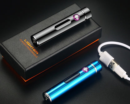 BPS Electric Metal Lighters Smoking Windproof Dual Plasma Rechargeable USB