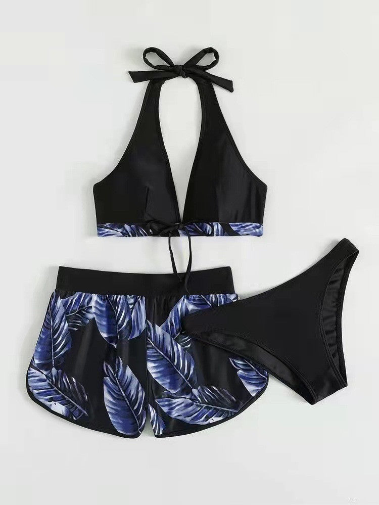 BPS 3 SETS  Bikini With Shorts Fashion Summer Beach Swimsuit