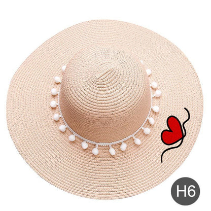 BPS Fashion Personalized Custom Embroidery Beach Hat Your Name Text Logo Women Sun Hat Palm Straw Hat