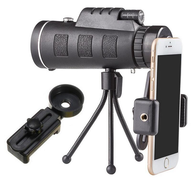 BPS Compatible with Apple, Monocular Telescope Zoom Scope with Compass Phone Clip Tripod