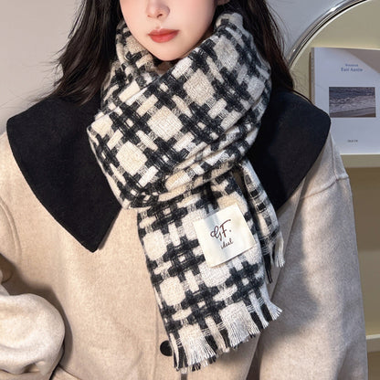 BPS Korean Style Plaid Scarf Winter Women