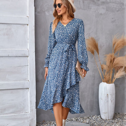 BPS Flowers Print Long Sleeve Dress Fashion