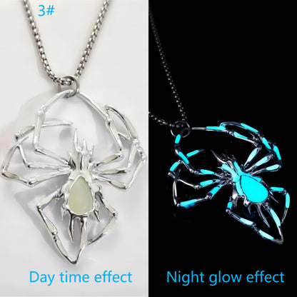 BPS  fashion Halloween Creative Stereo Luminous Spider Necklace Jewerly Glowing Night  Glow