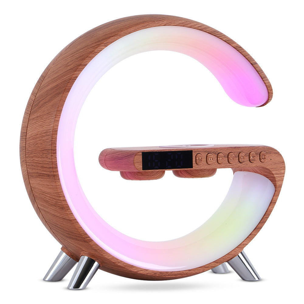 BPS New Intelligent G Shaped LED Lamp Bluetooth Speake Wireless Charger Atmosphere Lamp App Control For Bedroom Home Decor