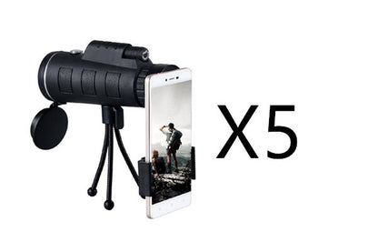 BPS Compatible with Apple, Monocular Telescope Zoom Scope with Compass Phone Clip Tripod