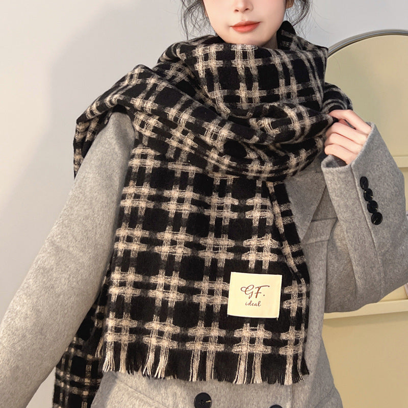 BPS Korean Style Plaid Scarf Winter Women