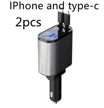 BPS Metal Car Charger 100W Super Fast Charging Car Cigarette Lighter USB And TYPE-C Adapter