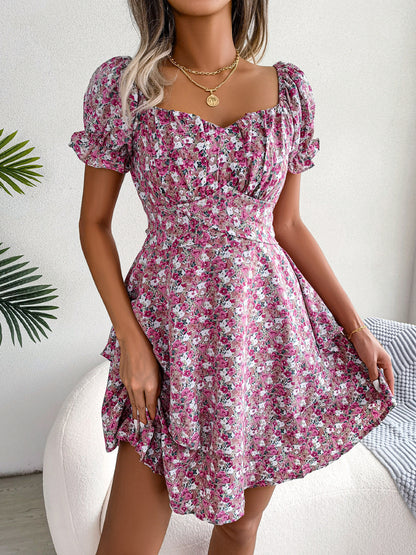 BPS Women Mini Dress  Swing Loose Hem Flower  DIFFRENT COLORS