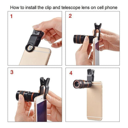 BPS HD 8X Clip On Optical Zoom Telescope Camera Lens For Universal Mobile Cell Phone