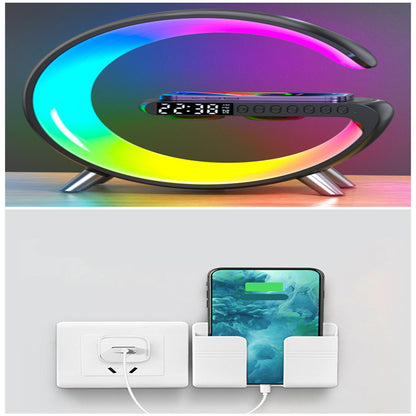 BPS New Intelligent G Shaped LED Lamp Bluetooth Speake Wireless Charger Atmosphere Lamp App Control For Bedroom Home Decor