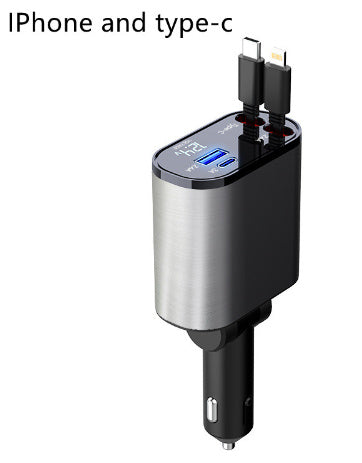 BPS Metal Car Charger 100W Super Fast Charging Car Cigarette Lighter USB And TYPE-C Adapter