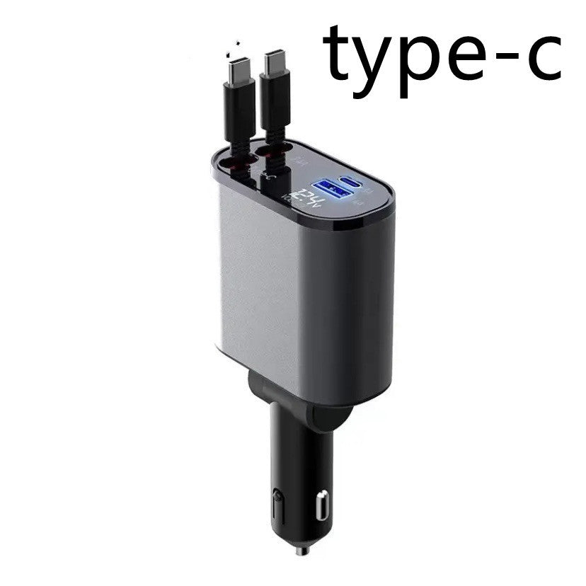 BPS Metal Car Charger 100W Super Fast Charging Car Cigarette Lighter USB And TYPE-C Adapter