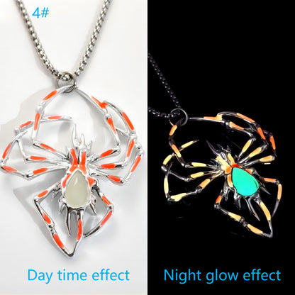 BPS  fashion Halloween Creative Stereo Luminous Spider Necklace Jewerly Glowing Night  Glow