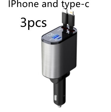 BPS Metal Car Charger 100W Super Fast Charging Car Cigarette Lighter USB And TYPE-C Adapter