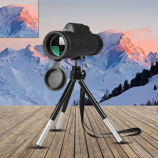 BPS Compatible with Apple, Monocular Telescope Zoom Scope with Compass Phone Clip Tripod