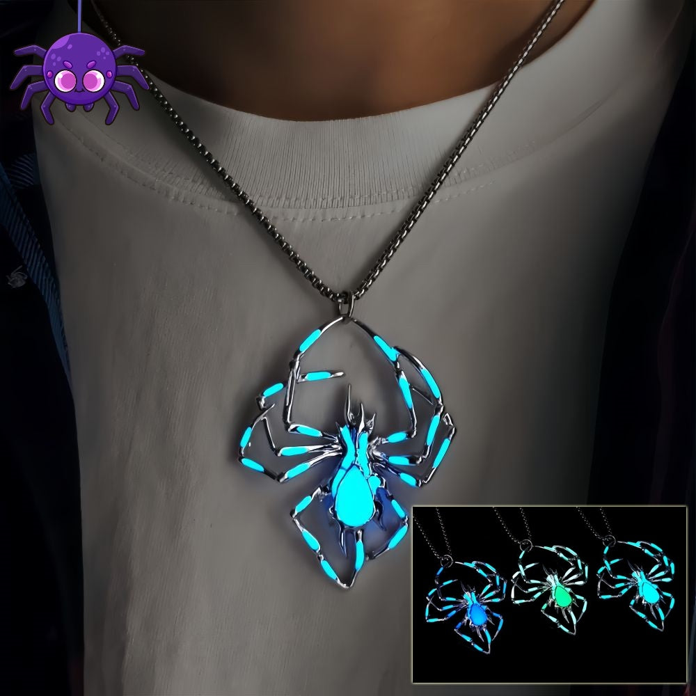 BPS  fashion Halloween Creative Stereo Luminous Spider Necklace Jewerly Glowing Night  Glow