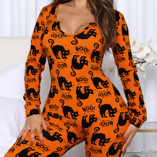 BPS umpsuit Long Sleeve Home Pajamas Casual Trousers