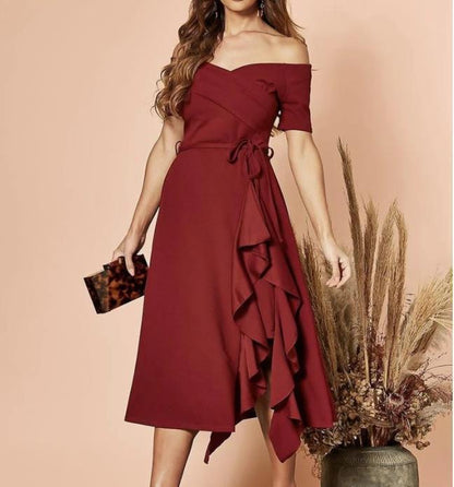 BPS shoulder Party Slanted Shoulder Dress