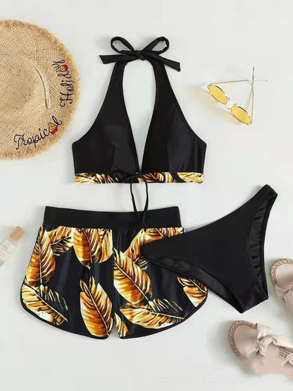 BPS 3 SETS  Bikini With Shorts Fashion Summer Beach Swimsuit