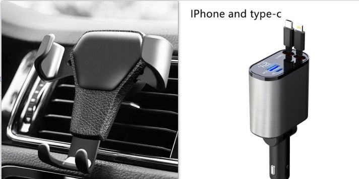 BPS Metal Car Charger 100W Super Fast Charging Car Cigarette Lighter USB And TYPE-C Adapter